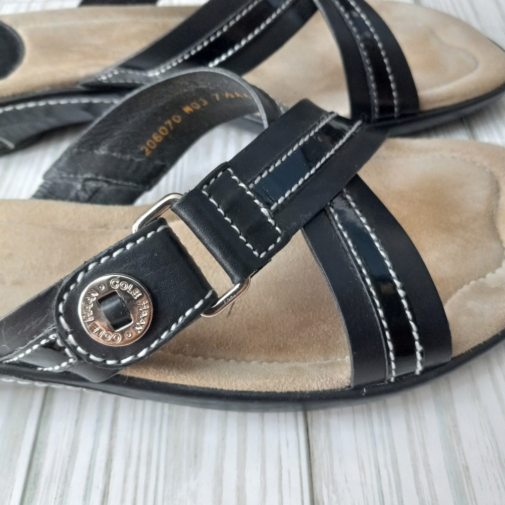 Cole Haan Crisscross Slip-On Leather Sandals - Picture 3 of 10